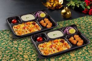 1 +1 Zaikedaar Paneer Biryani & Kebab Thali Combo