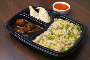 Fried Rice + Veg Manchurian + 2 Veg Momos