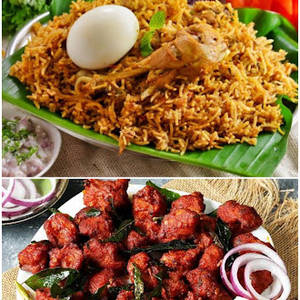 Chicken Biryani +1 plate Chicken 65