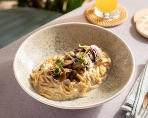 Wild Mushroom And Black Truffle Alfredo Linguine