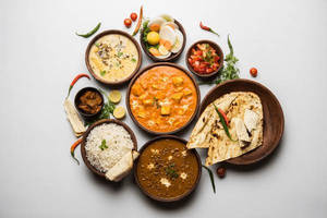 Punjabi Thali With Butter Naan
