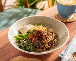Asparagus, Snow Peas, Tofu, Avocado & Soba Noodle Salad