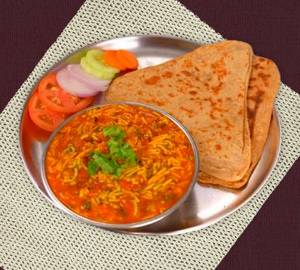 Sev tamatar sabji ed 4 pratha