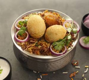 Special Egg Dum Biryani With Raita