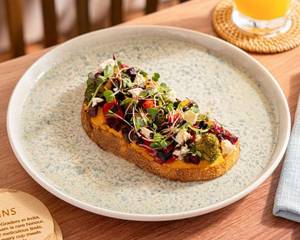 Beetroot, Feta, Pickled Veggies & Microgreens On Sourdough
