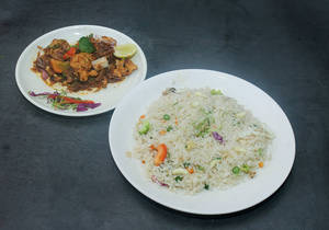Lemon Pepper Chicken & Garlic Fried Rice