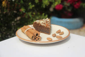 Eggless Sugar Free(dates)apple Cinnamon Cake Slice