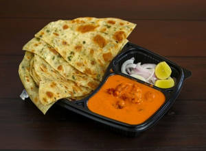 Butter Chicken With 2 Lacha Parantha