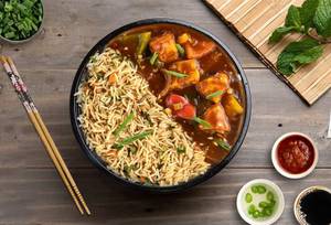 Veg Fried Rice + Chilly Paneer Gravy Bowl