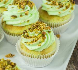 Nutty Pistachio Cupcake with Cream Cheese Frosting