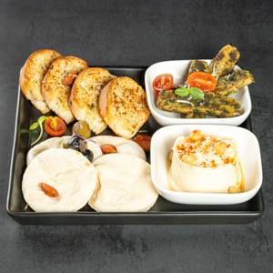 Hummus & Pita with Soya & Garlic Bread
