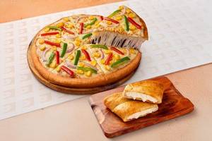 Garden Fresh Veggie Pizza + Cheesy Garlic Bread