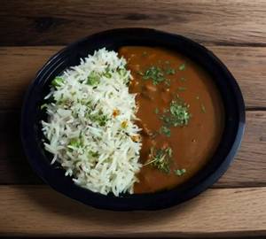 Kaali Mashoor Dal With Rice And Salad