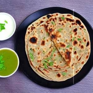 Garlic onion cheese paratha
