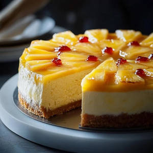 Pineapple Baked Cheesecake Slice