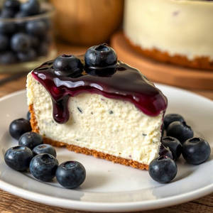 Blueberry Baked Cheesecake Slice