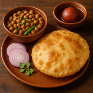 Channa Bhatura+1 Pcs Hot Gulab Jamun