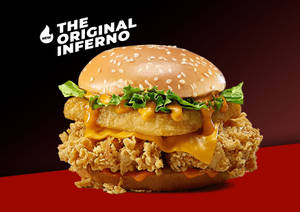 Cheesy Inferno Chicken Burger