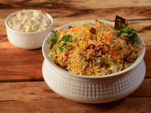 Veg. Biryani With Raita