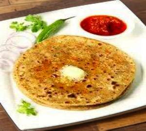 Paneer Parantha(2) With Curd And Pickle