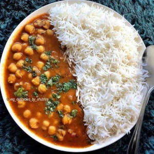 White Channa Rice Bowl