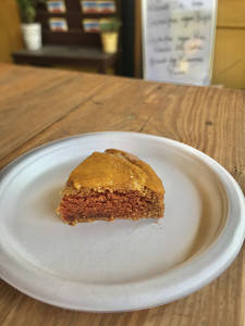 Eggless Mango Trumeric Dry Cake Slice