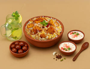 1 KG Tandoori Aloo Biryani + Dessert + Drink + ...
