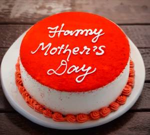 Happy Mother's Day Round Shape Red Velvet Cake