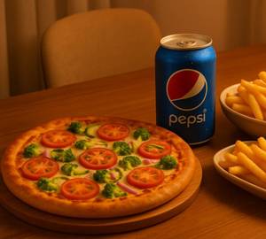 French Fries + Veg Pizza + Beverage