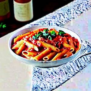 Red cheese pasta