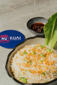 Truffle And Edamame Garlic Fried Rice