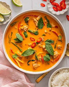 Non Veg Red Thai Curry (medium Spice) + Steamed Rice