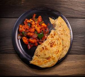 Chilli Gobhi with 2 Laccha Paratha