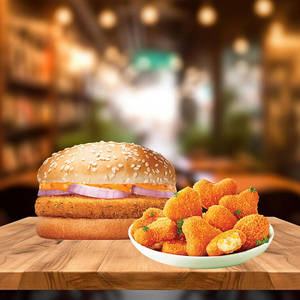 Aloo Tikki Burger + Cheese Corn Nuggets(4pcs)