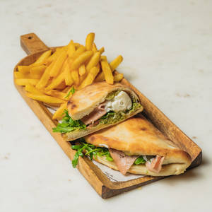 Chicken, Cremini Mushroom,  Truffle Oil, Turnover Sandwich