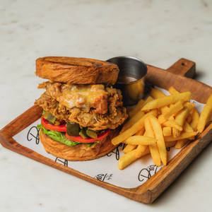 Barbeque double chicken burger