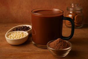 Thick Hot Chocolate With Two Biscuit Cups [Edible] [Serves 2]