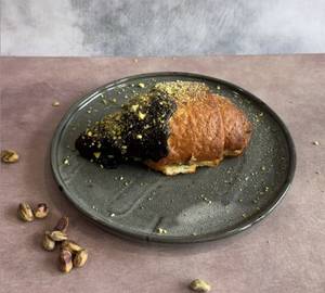 Pistachio Kunafa Croissant with Dark Chocolate