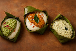 Masala Chuntey Stuff Idli (steamed On Banana Leaf) (1 Pcs)