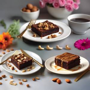 Cashew Almond Brownie+Caramel Brownie+Walnut Brownie