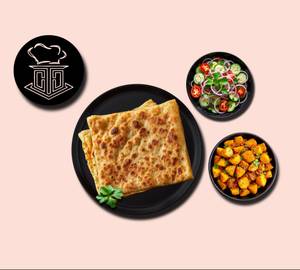 2 Plain Paratha with Aloo Dum