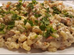Chicken Macaroni White Sauce Pasta