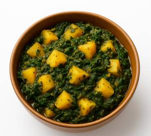 Aloo palak or matar palak