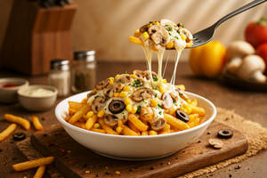 Mushroom & Corn Cheese Fries