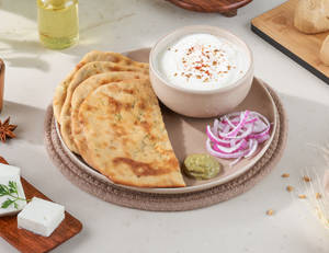 Paneer Paratha [2] & Masala Dahi Thali