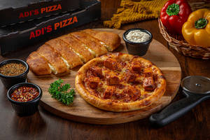 Tikka Chicken Pizza (r) And Chicken Stuff Garlic Bread