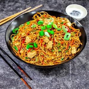 Egg hakka noodle chicken