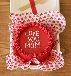 Colourful Happy Mother's Red Velvet Bento Cake