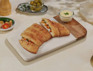 Paneer Peri Peri Stuffed Garlic Breadsticks + C...