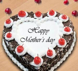 Eggless I Love YOU Mothers Day Exclusive Heart Shape Black Forest Cake